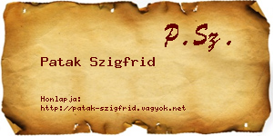 Patak Szigfrid névjegykártya